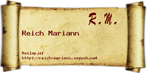 Reich Mariann névjegykártya